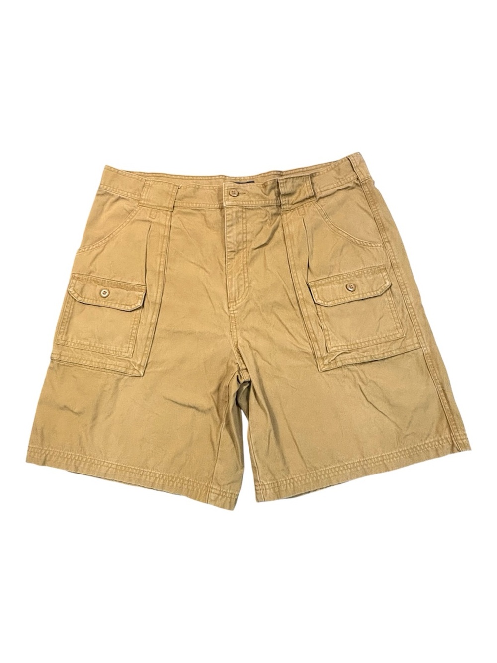 Cabelas Cargo Shorts Mens 38 Tan Khaki Cotton Canvas Multi Pocket Hiking Outdoor